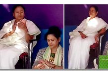 সংবিধান বাঁচানোর লড়াই এর তৃতীয় দিনের সকালে ধর্না মঞ্চে ইন্দ্রাণী জ্যোতিপ্রিয়