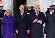 Donald Trumpঠাকুমার মায়ের দেওয়া বাইবেলে হাত রেখে শপথ ট্রাম্পের ,প্রথা মেনে হোয়াইট হাউসে স্বাগত জানালেন বাইডেন